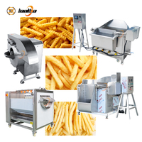 Kleine 50kg aardappel diepvries frites productielijn chips friteuse CE gecertificeerd semi-automatische fritesmachine