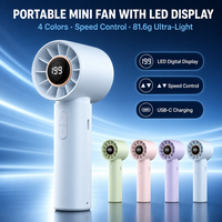 Ventilateur de refroidissement portable mini USB rechargeable pour extérieur, personnalisable, avec écran LED numérique