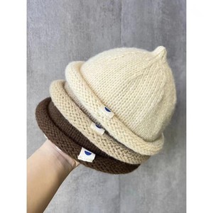 Gorro Infantil Estilo Ecológico Otoño/Invierno, Gorro <span class=keywords><strong>de</strong></span> Punto Jacquard con Diseño <span class=keywords><strong>de</strong></span> Calabaza, <span class=keywords><strong>Porta</strong></span> Chupetes, Detalle <span class=keywords><strong>de</strong></span> Botones, Gorro Unisex Moderno <span class=keywords><strong>de</strong></span> Mezcla <span class=keywords><strong>de</strong></span> <span class=keywords><strong>Lana</strong></span> - Product Image 1