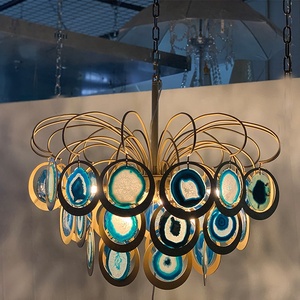 JC LIGHTING Ilumina Lámparas Colgantes <span class=keywords><strong>Artica</strong></span> de Cristal Azul Turquesa y Ágata para Dormitorio - Product Image 3