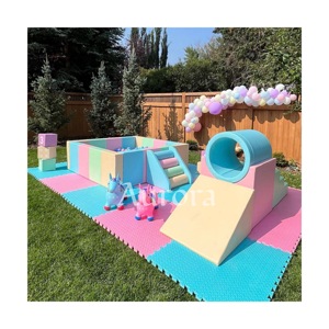 Bébés en bas âge petit équipement d'aire <span class=keywords><strong>de</strong></span> jeu intérieure douce pour la fête d'<span class=keywords><strong>anniversaire</strong></span> aire <span class=keywords><strong>de</strong></span> <span class=keywords><strong>jeux</strong></span> intérieure en mousse avec tunnel <span class=keywords><strong>de</strong></span> pont fosse à balles - Product Image 2