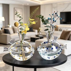 Jarrón de Vidrio en Forma de Pez Burbuja, Transparente, Decorativo, para Flores Hidropónicas, Ideal para la Sala de Estar y la Mesa de Centro - Product Image 6