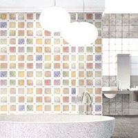 Carreaux de salle de bain intérieurs en céramique brillante colorés 300x300 avec motif décoratif floral Piazza Olympia