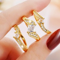 Nouveau Vintage femmes carré Royal princesse élégant mariage dames bague en gros joli cadeau Saint Valentin Surprise pour femme