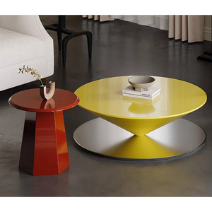 <span class=keywords><strong>Table</strong></span> <span class=keywords><strong>basse</strong></span> italienne avant-gardiste en forme de soucoupe volante, <span class=keywords><strong>table</strong></span> <span class=keywords><strong>basse</strong></span> minimaliste moderne, élégance du salon, design métallique exceptionnel - Product Image 2