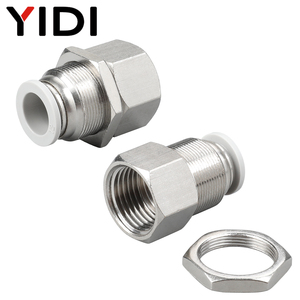 <span class=keywords><strong>PMF</strong></span> 4mm 6mm 8mm 10mm a 1/8 1/4 3/8 1/2 BSP R Rosca hembra Latón Push in Fit Air Fitting Neumático para conector de tubo de manguera de aire - Product Image 4