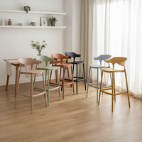 Chaises de jardin modernes empilables en PP pour restaurant, café, bar, tabourets de bar en plastique avec accoudoirs, polypropylène coloré pour l'extérieur