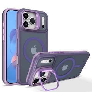 Ốp lưng điện thoại sạc từ tính cho <span class=keywords><strong>iPhone</strong></span> 17, chất liệu mờ, cảm giác như da thật, tích hợp giá đỡ ống kính ẩn, dành cho <span class=keywords><strong>iPhone</strong></span> 17 Pro Max - Product Image 3