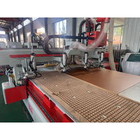 Routeur CNC automatique à broche unique, table à vide, moteur Syntec, ligne de production de meubles, portes de placard, perçage, découpe