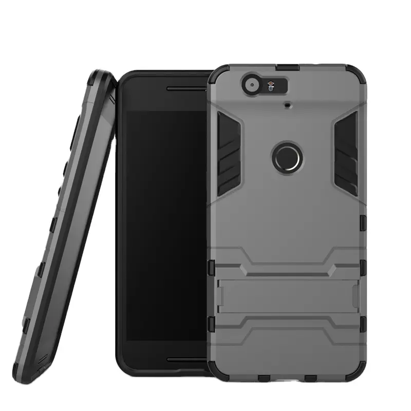 Heavy Duty Shockproof tpu pc kickstand case for huawei nexus 6p back cover in bulk