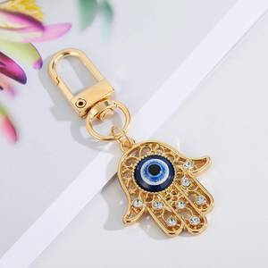 Thổ Nhĩ Kỳ mắt ác Keychain Hamsa tay vòng chìa khóa quyến rũ amulet thời trang Bling tim màu xanh mắt ác Móc chìa khóa túi đồ trang sức phụ kiện xe hơi - Product Image 5