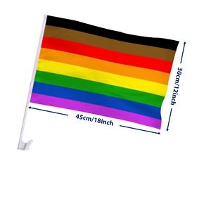 Bandera de Arcoíris <span class=keywords><strong>Philadelphia</strong></span> Pride para Ventana de Auto, 12X18 Pulgadas (30X45cm), 8 Franjas, con Clip de Plástico, para Desfiles LGBTQ - Product Image 2
