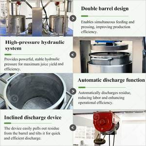 Máquina Exprimidora Hidráulica Comercial Automática para Uvas, para Hacer Sidra, Jugo y Vino, Prensa Fría, con Motor PLC y Rodamientos para Alta Eficiencia - Product Image 4