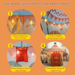 <span class=keywords><strong>Castillo</strong></span> de Princesa Plegable y Portátil, Carpa de Juego Segura, No Tóxica, para Dormitorio de Niños Pequeños - Product Image 5