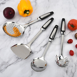 Stainless Steel Kitchen Utensil Set 9 Pieces Spatula Ladle Slotted Spoon Cooking <b>Tools</b> Dishwasher <b>Safe</b> - Product Image 2