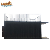 Extensible Mobile Pop-Up House Drop Down Deck Deux étages 20 pieds Conteneur d'expédition Café Bar 20 pieds Préfabriqué