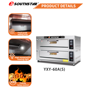 Four <span class=keywords><strong>à</strong></span> sole en acier inoxydable de haute qualité Southstar, 2 niveaux, 6 plateaux, pour restaurant, boulangerie, hôtel, pierres et céréales en option - Product Image 4