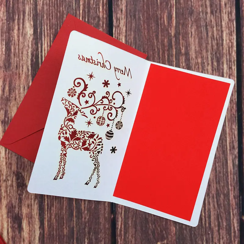 Custom High Quality Merry Christmas Pack Printing Greeting Cards With Envelopes