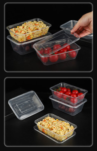 Récipient de conservation de qualité alimentaire boîte à lunch jetable rectangulaire carré Transparent boîte à emporter ménage boîte à lunch en plastique - Product Image 6