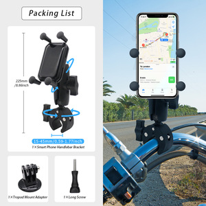 Soporte Universal para Teléfono de Motocicleta, Rotación de 360 Grados, Abrazadera Antivibraciones para Manillar, Soporte para Teléfono de Bicicleta y Scooter para Smartphones de 4-7.2 Pulgadas - Product Image 1