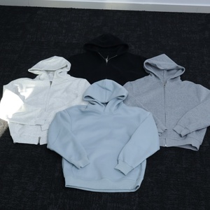 Sweat-shirt à capuche en tissu polaire épais personnalisé, couleur unie, pour hommes et femmes, design ample de haute qualité - Product Image 3
