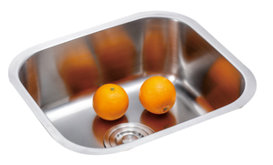 Évier de cuisine rond en acier inoxydable SUS304 brossé satiné, diamètre 428 mm, cuve unique, avec robinet intégré - Product Image 6
