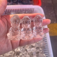 Statue de Bouddha Bébé en Cristal Naturel, Sculptée à la Main en Quartz Rose, Quartz Clair, Style Feng Shui, Souvenir