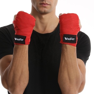 Pembalut Tangan Tinju VIGFIT Katun Berkualitas Tinggi Velcro Lebar 2.5M 5M Semi Elastis Logo Kustom Ukuran Kustom Warna Kustom untuk Tinju - Product Image 3