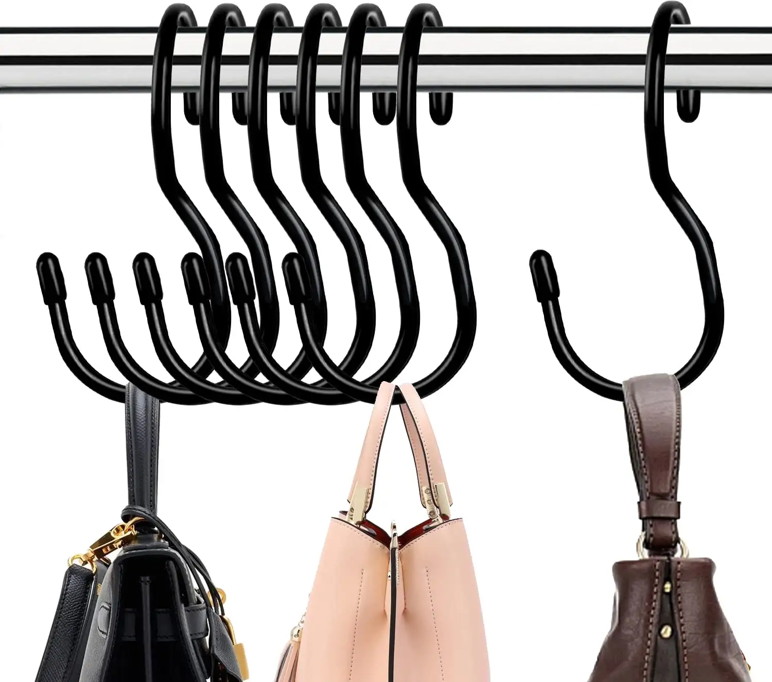 Appendiabiti per borsa per armadio ganci per borsa con Design unico Twist, ganci per asta per armadio di grandi dimensioni per borse appese
