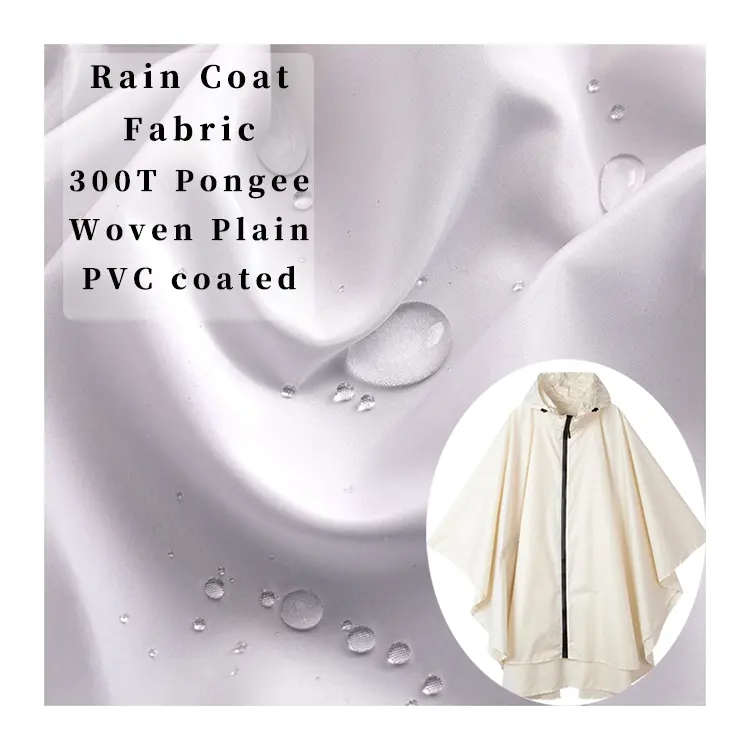 Casaco de chuva para tecido, feito sob encomenda, poliéster, revestido, 300t, pongee, tecido à prova d'água