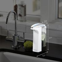 Dispenser Sabun Cair Sensor Tanpa Sentuh 240ml dengan Lapisan Nikel Brushed Desain Modern untuk Penggunaan Hotel dan Kamar Mandi