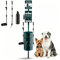 Station commerciale pour déchets canins avec pédale, poubelle extérieure pour excréments d'animaux de 11,5 gallons, distributeur de sacs verrouillable pour parcs et HOAs