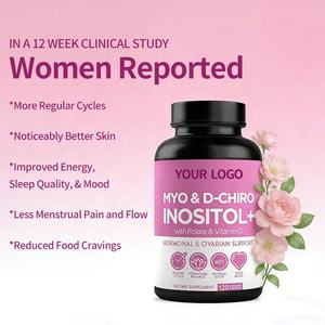 Capsules Myo & D Chiro Inositol 120 pièces pour femmes Équilibre hormonal Soutien ovarien avec folate et vitamine D - Product Image 3