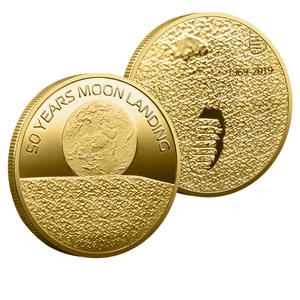Yüksek Kaliteli Kaplama Metal 3D Rölyef Ay Hatıra Parası 50. Ay İniş Teması 2 Renk Seçeneği Uzay Tutkunları İçin - Product Image 1