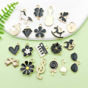 Mixed Black Oil-Splashed Alloy Pendant DIY Jewelry Accessories For Bracelet Making Zinc Alloy Mixed Shapes SN994 - Product Image 4
