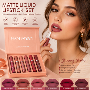 Set <span class=keywords><strong>de</strong></span> Brillo Labial 6 en 1, Mini Brillo Labial Líquido Mate Impermeable, Kit <span class=keywords><strong>de</strong></span> Regalo <span class=keywords><strong>de</strong></span> Brillo Labial Hidratante OEM - Product Image 1