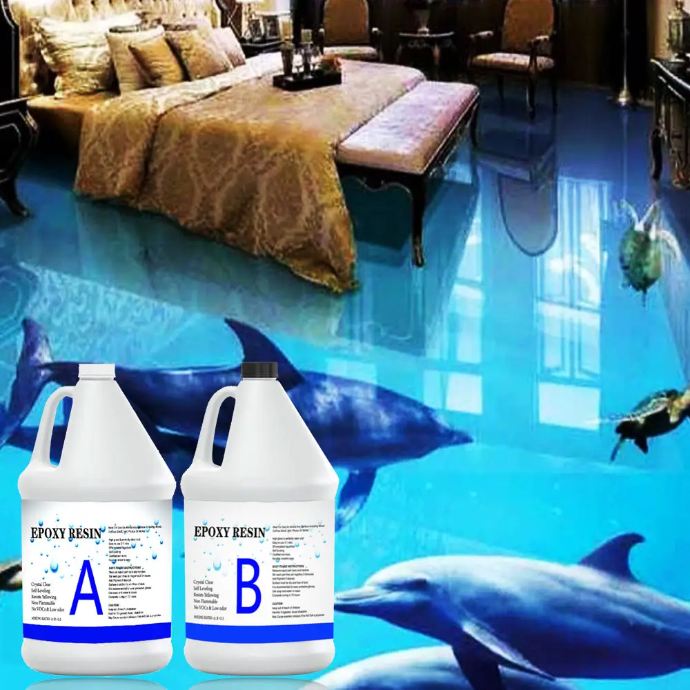 3D Floor WallPaper Painting and Coating Epoxy Resin Crystal Clear for 3D Floor