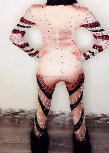 Dewy – combinaison moulante à imprimé africain, sexy, pour spectacle en boîte de nuit, <span class=keywords><strong>d</strong></span>éfilé, hôte, drag animal, bar, costumes pour femmes - Product Image 3