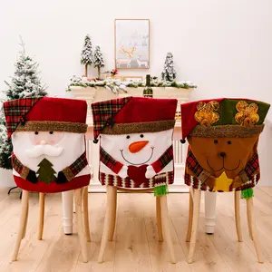Funda de poliéster para silla navideña, cubierta de alta calidad para decoración navideña de Hotel y hogar