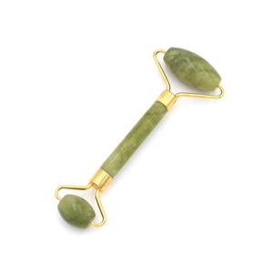 Jade Roller Box Hot Sell Green Jade Roller Guasha Set Natural Green Jade Face Massage Roller Guasha Stone Box