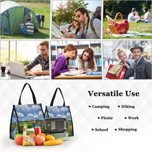School Events Autism Awareness Bags Charity Fundraising Kids Artwork Printing Custom School Lunch Tote Bag Lunch Bag - Product Image 6