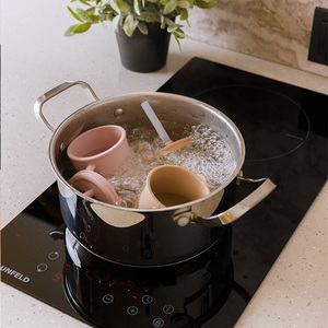 Vaso de Silicona de Grado Alimenticio Libre de BPA para Bebés con Asas, Vaso Multifuncional de Entrenamiento para Beber con Tapa - Product Image 6