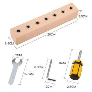 Juguete de Madera Montessori con Tornillos y Tuercas, 8 Orificios, Herramientas <span class=keywords><strong>para</strong></span> el Desarrollo de la Motricidad Fina en Niños Pequeños - Product Image 3