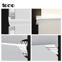 Profil LED en aluminium 4318, éclairage LED linéaire à montage en surface pour lavage mural haut et bas, éclairage de plafond en plâtre, éclairage de ligne de taille
