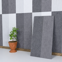 Panneau mural insonorisant à rayures cannelées de classe A NRC 0.8, panneaux acoustiques en PET autocollants personnalisés pour bureau et studio