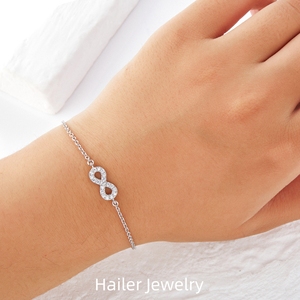Conjunto de Brincos Minimalistas e Colar Infinito com Moissanite em Prata Esterlina 925 Banhado a Ouro Branco com Corte Redondo Brilhante - Product Image 1