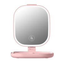 Miroir de maquillage intelligent portable pliable à LED carré, best-seller en stock, de Guangdong, idéal pour les dortoirs étudiants