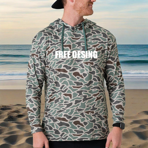 New UPF50+ Polyester Sunscreen UV Long Sleeve Performance Camo Fishing Wear Quick Dry Fishing Shirt Lightweight Fishing Hoodie