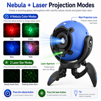 Lámpara Nocturna LED RGB HENGBO D77 Recargable con Doble Temperatura de Color (6000K/4100K), Proyector Láser de Estrellas para Dormitorio, Escritorio y Uso en Exteriores
