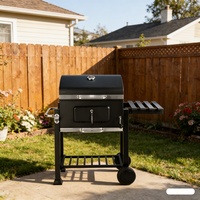 Machine à griller en acier inoxydable, boîte à griller BBQ en acier inoxydable, ensemble de barbecue d'extérieur en acier inoxydable, barbecue au charbon de bois, barbecue commercial au charbon de bois